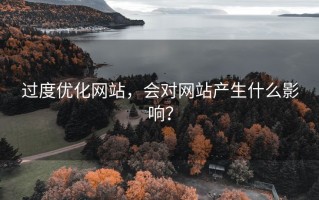 过度优化网站，会对网站产生什么影响？