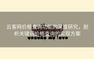 云客网价格查询功能的深度研究，剖析关键词价格查询的实现方案