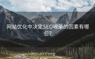 网站优化中决定SEO收录的因素有哪些？