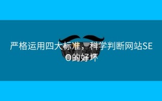 严格运用四大标准，科学判断网站SEO的好坏