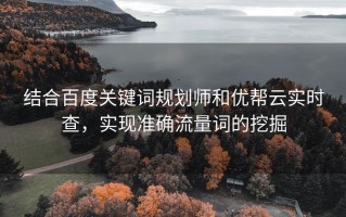 结合百度关键词规划师和优帮云实时查，实现准确流量词的挖掘