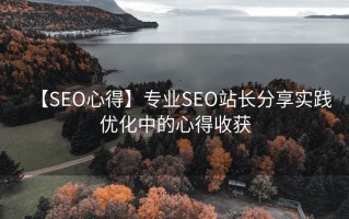 【SEO心得】专业SEO站长分享实践优化中的心得收获