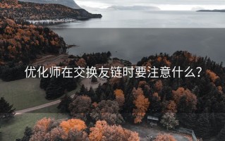 优化师在交换友链时要注意什么？