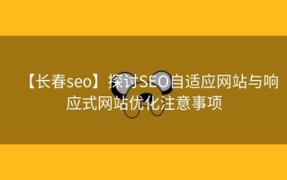 【长春seo】探讨SEO自适应网站与响应式网站优化注意事项