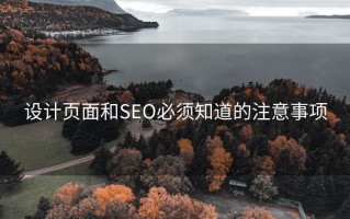 设计页面和SEO必须知道的注意事项