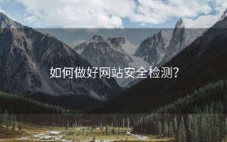 如何做好网站安全检测？