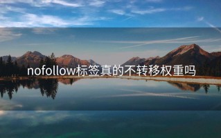 nofollow标签真的不转移权重吗