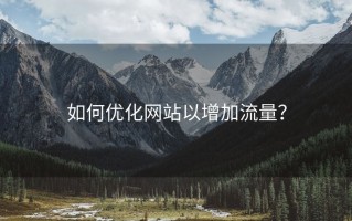 如何优化网站以增加流量？