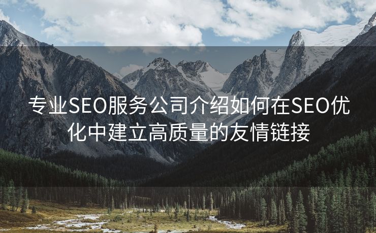 专业SEO服务公司介绍如何在SEO优化中建立高质量的友情链接-第1张图片-慧达站长工具