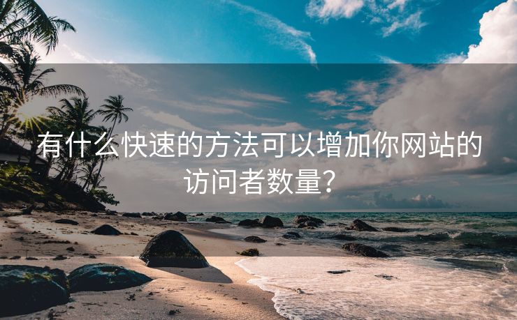 有什么快速的方法可以增加你网站的访问者数量？-第2张图片-慧达站长工具