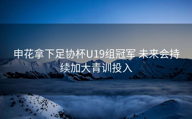 申花拿下足协杯U19组冠军 未来会持续加大青训投入