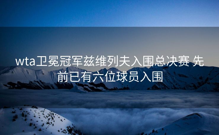 wta卫冕冠军兹维列夫入围总决赛 先前已有六位球员入围