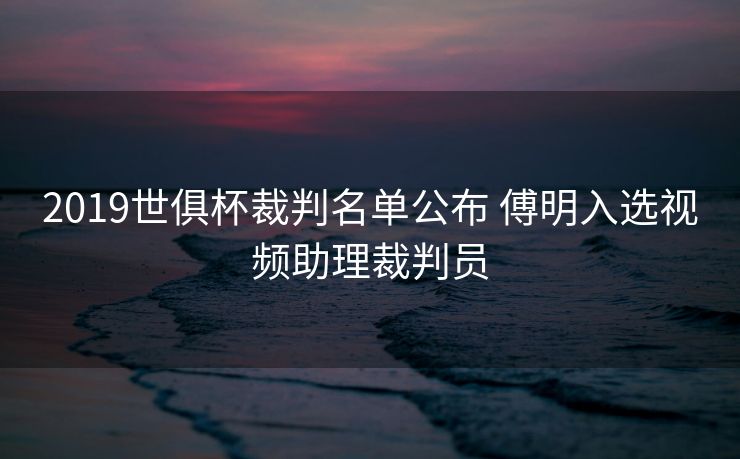 2019世俱杯裁判名单公布 傅明入选视频助理裁判员