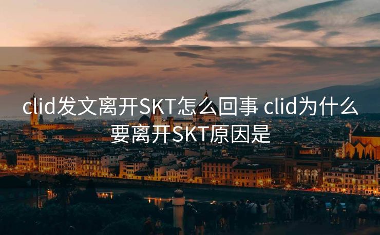 clid发文离开SKT怎么回事 clid为什么要离开SKT原因是