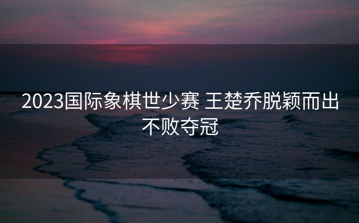 2023国际象棋世少赛 王楚乔脱颖而出不败夺冠