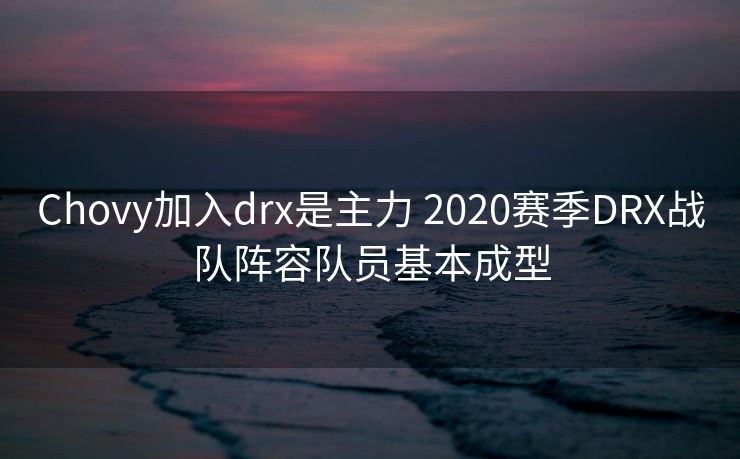 Chovy加入drx是主力 2020赛季DRX战队阵容队员基本成型