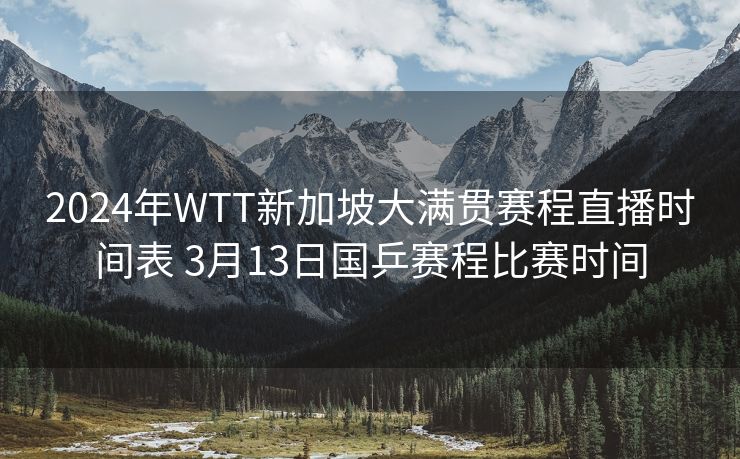 2024年WTT新加坡大满贯赛程直播时间表 3月13日国乒赛程比赛时间