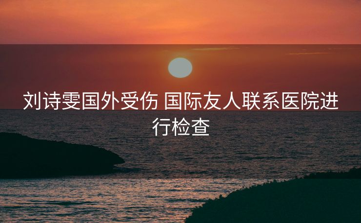 刘诗雯国外受伤 国际友人联系医院进行检查