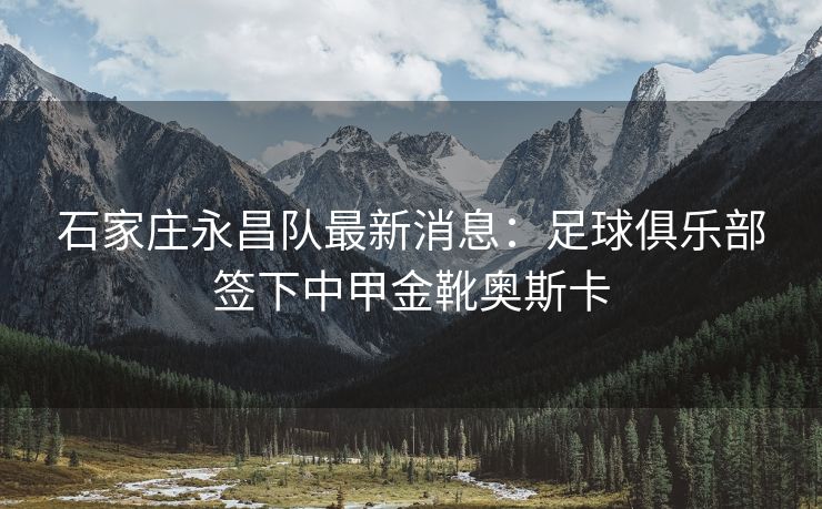 石家庄永昌队最新消息：足球俱乐部签下中甲金靴奥斯卡