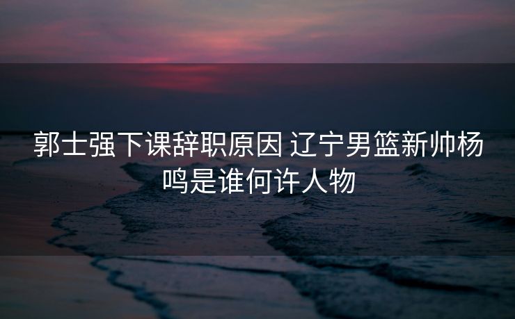 郭士强下课辞职原因 辽宁男篮新帅杨鸣是谁何许人物