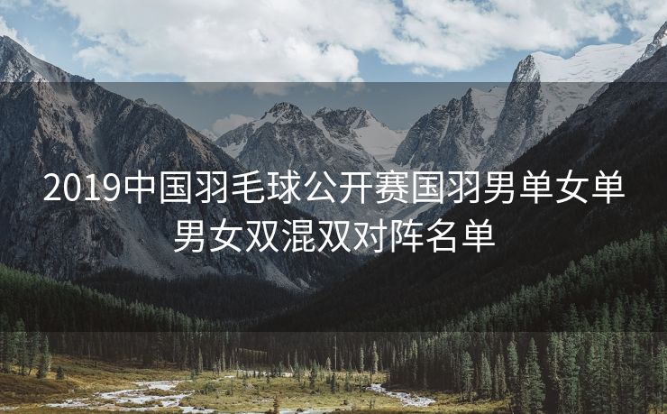 2019中国羽毛球公开赛国羽男单女单男女双混双对阵名单