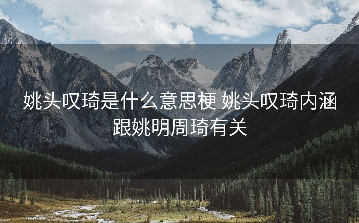 姚头叹琦是什么意思梗 姚头叹琦内涵跟姚明周琦有关