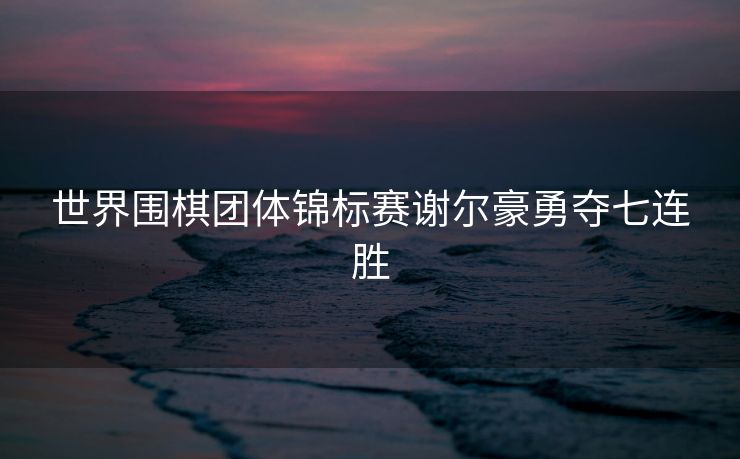 世界围棋团体锦标赛谢尔豪勇夺七连胜