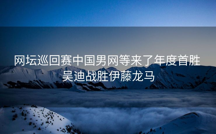 网坛巡回赛中国男网等来了年度首胜 吴迪战胜伊藤龙马