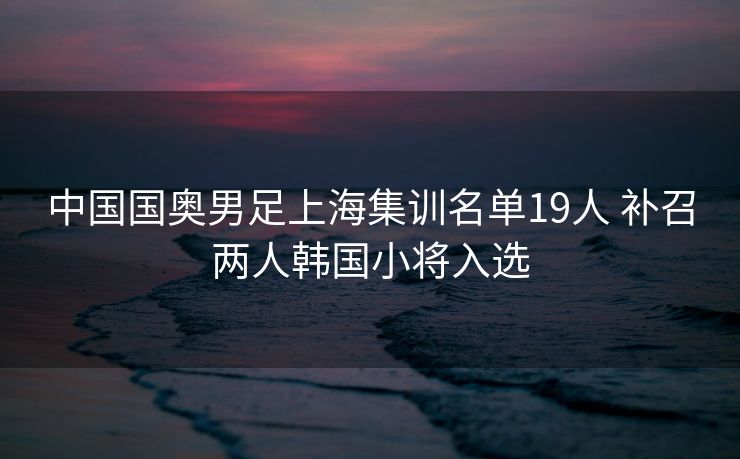 中国国奥男足上海集训名单19人 补召两人韩国小将入选