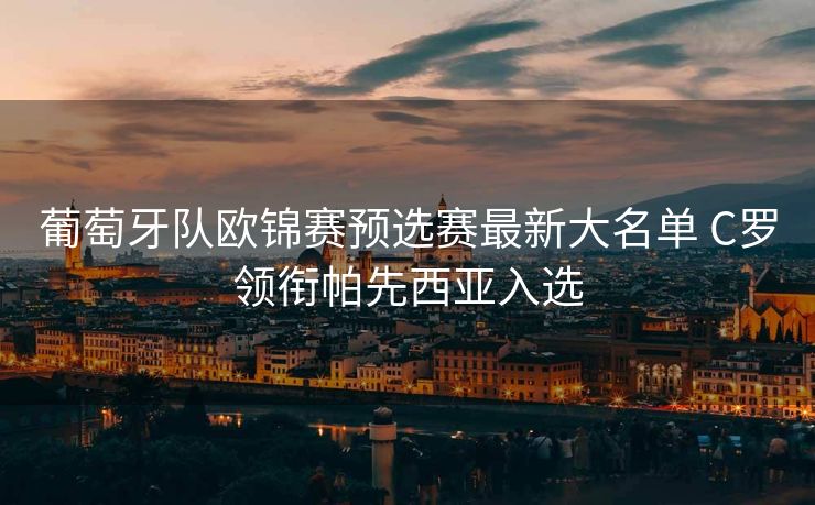 葡萄牙队欧锦赛预选赛最新大名单 C罗领衔帕先西亚入选
