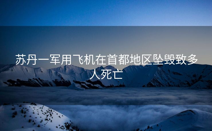 苏丹一军用飞机在首都地区坠毁致多人死亡