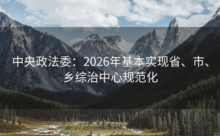 中央政法委：2026年基本实现省、市、乡综治中心规范化
