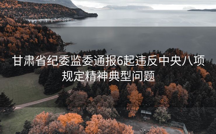 甘肃省纪委监委通报6起违反中央八项规定精神典型问题