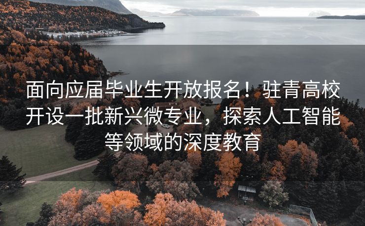 面向应届毕业生开放报名！驻青高校开设一批新兴微专业，探索人工智能等领域的深度教育