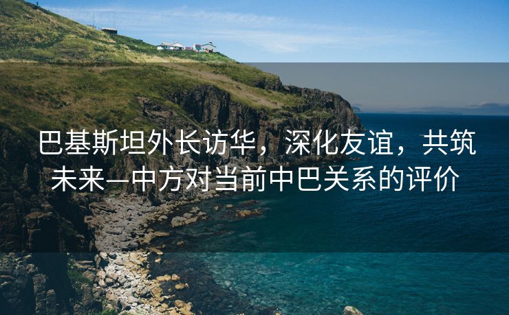 巴基斯坦外长访华，深化友谊，共筑未来—中方对当前中巴关系的评价