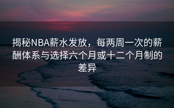 揭秘NBA薪水发放，每两周一次的薪酬体系与选择六个月或十二个月制的差异