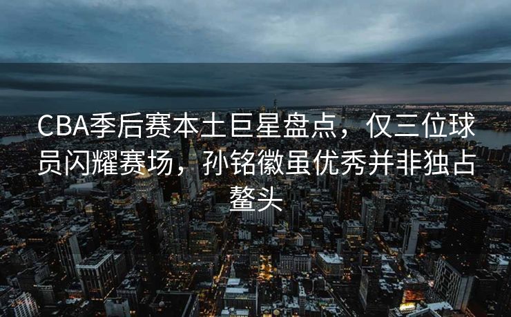 CBA季后赛本土巨星盘点，仅三位球员闪耀赛场，孙铭徽虽优秀并非独占鳌头