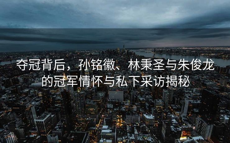 夺冠背后，孙铭徽、林秉圣与朱俊龙的冠军情怀与私下采访揭秘
