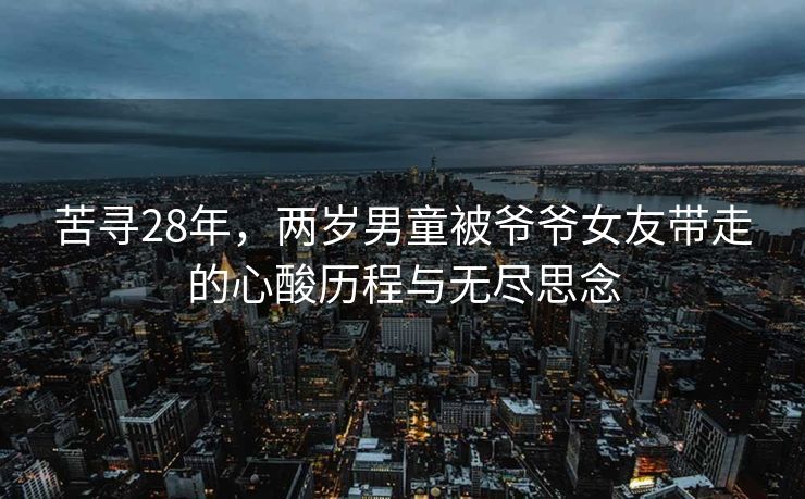 苦寻28年，两岁男童被爷爷女友带走的心酸历程与无尽思念