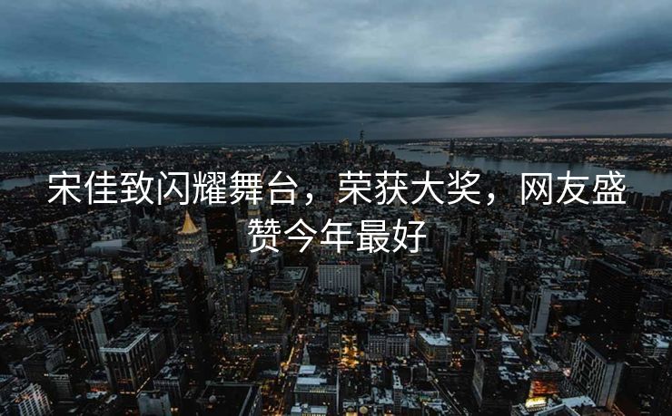宋佳致闪耀舞台，荣获大奖，网友盛赞今年最好