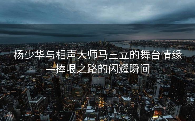 杨少华与相声大师马三立的舞台情缘—捧哏之路的闪耀瞬间