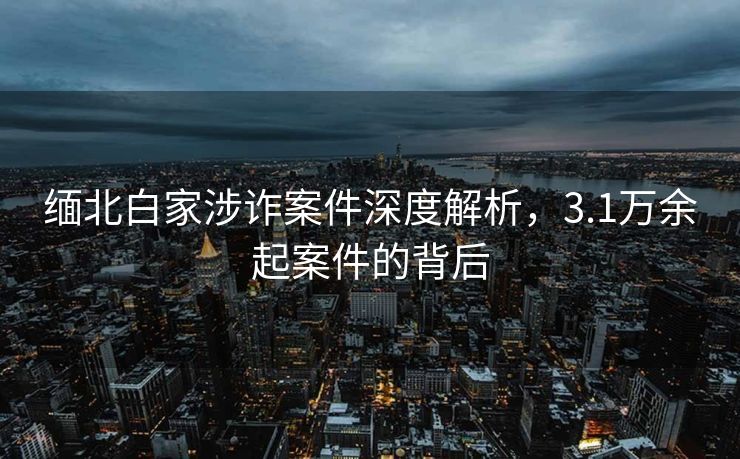 缅北白家涉诈案件深度解析，3.1万余起案件的背后