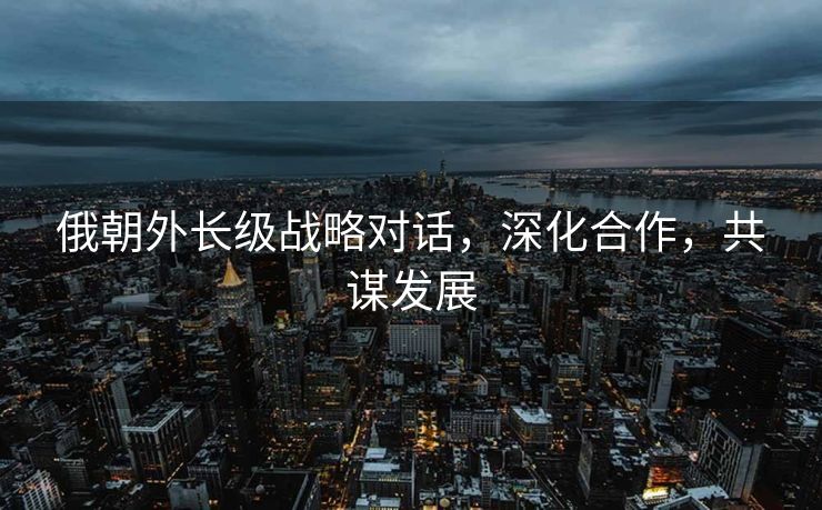 俄朝外长级战略对话，深化合作，共谋发展