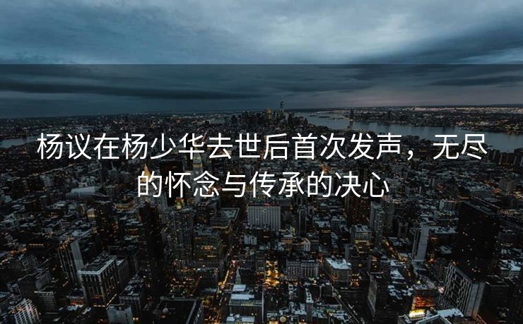 杨议在杨少华去世后首次发声，无尽的怀念与传承的决心