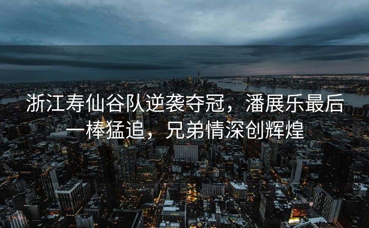浙江寿仙谷队逆袭夺冠，潘展乐最后一棒猛追，兄弟情深创辉煌