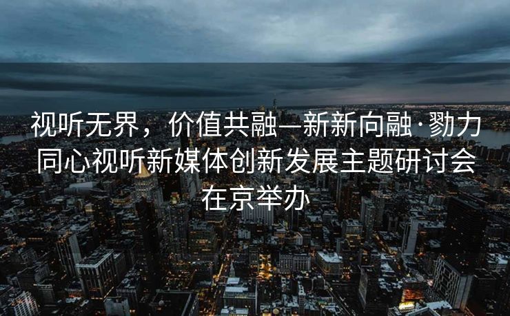 视听无界，价值共融—新新向融·勠力同心视听新媒体创新发展主题研讨会在京举办