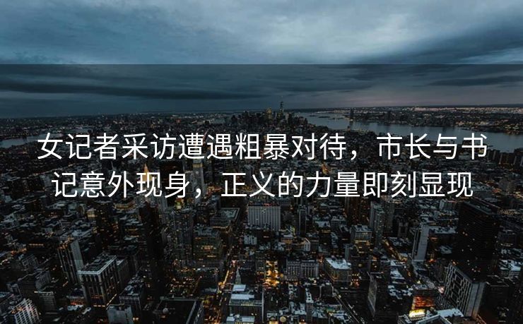 女记者采访遭遇粗暴对待，市长与书记意外现身，正义的力量即刻显现