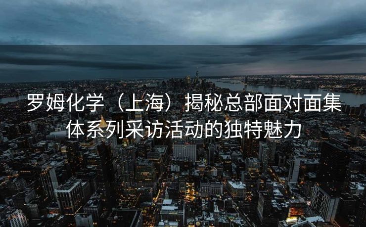 罗姆化学（上海）揭秘总部面对面集体系列采访活动的独特魅力
