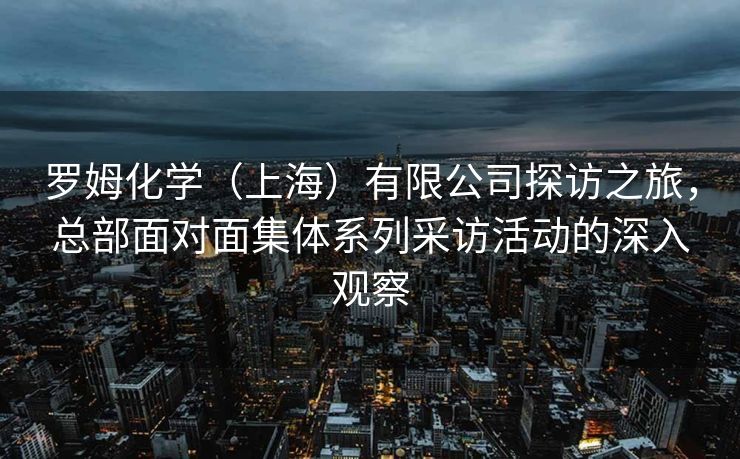 罗姆化学（上海）有限公司探访之旅，总部面对面集体系列采访活动的深入观察