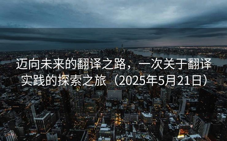 迈向未来的翻译之路，一次关于翻译实践的探索之旅（2025年5月21日）